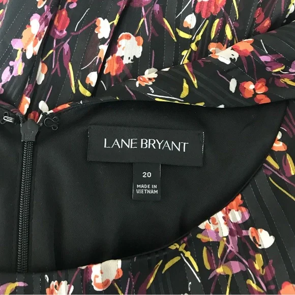 Lane Bryant Brand Black Multi Ditsy Floral Shimmer Maxi Dress + size 20 in EUC - Picture 14 of 16